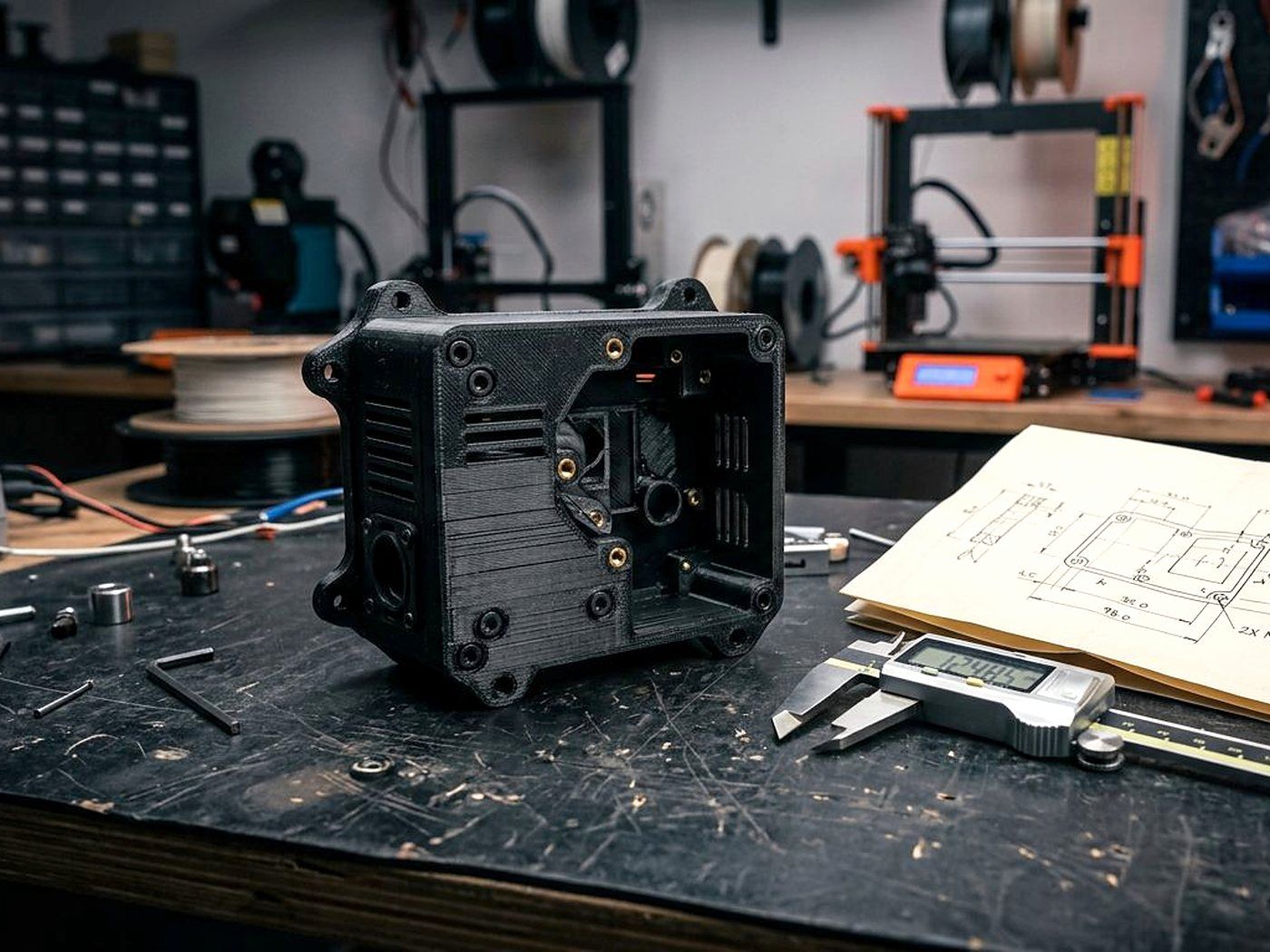 FDM prototyp krytu zariadenia vytlačený z PETG